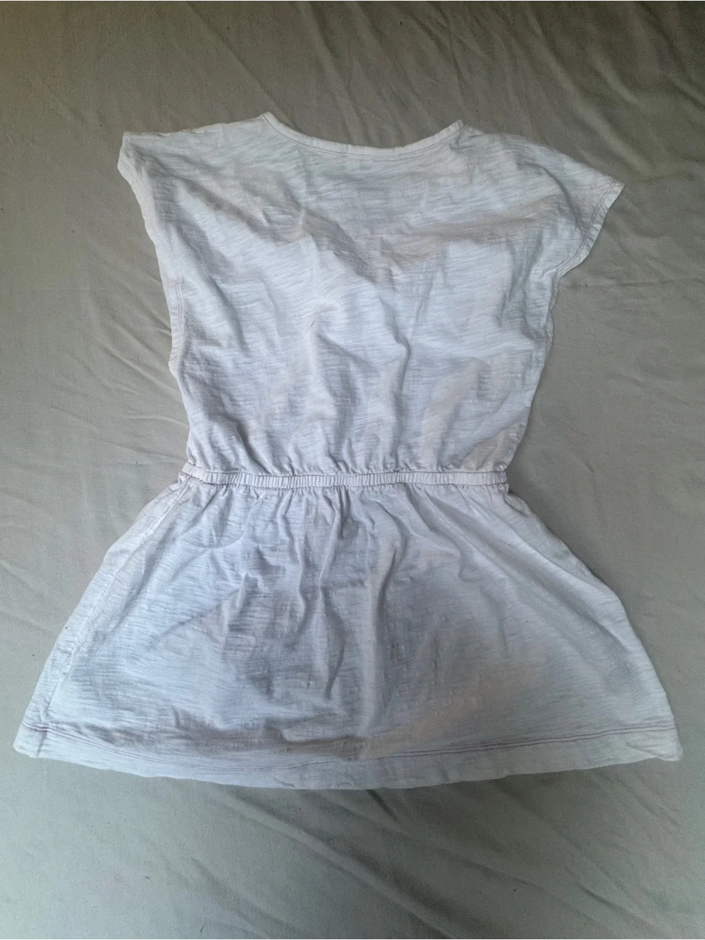 Girls' Kids White Drawstring Waist Summer Dress size Xxl